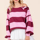 Mittoshop Striped Snap Shoulder Long Sleeve T-Shirt