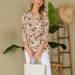 Sew In Love Full Size Wrinkle-Free Floral Notched Top