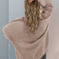 Double Take Contrast Open Front Dropped Shoulder Cardigan