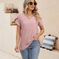 Eyelet Petal Sleeve V-Neck Knit Top