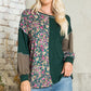 Celeste Full Size Floral Color Block Exposed Seam T-Shirt