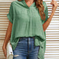 Mandy Side Slit Notched Short Sleeve Blouse