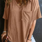Textured V-Neck Half Sleeve T-Shirt