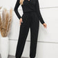 Surplice Tie Waist Long Sleeve Jumpsuit