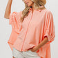 BiBi Plaid Button Up Dolman Sleeve Shirt - Brand BiBi