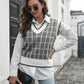 Plaid V-Neck Sweater Vest