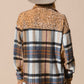 BiBi Curved Hem Sequin Plaid Button Up Shacket - Brand BiBi