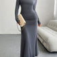 Ruched Long Sleeve Maxi Dress