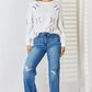 Sequin Baseball Round Neck Dropped Shoulder Sweatshirt