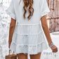 Round Neck Flounce Sleeve Blouse