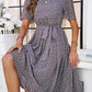 Printed Round Neck Short Sleeve Dress
