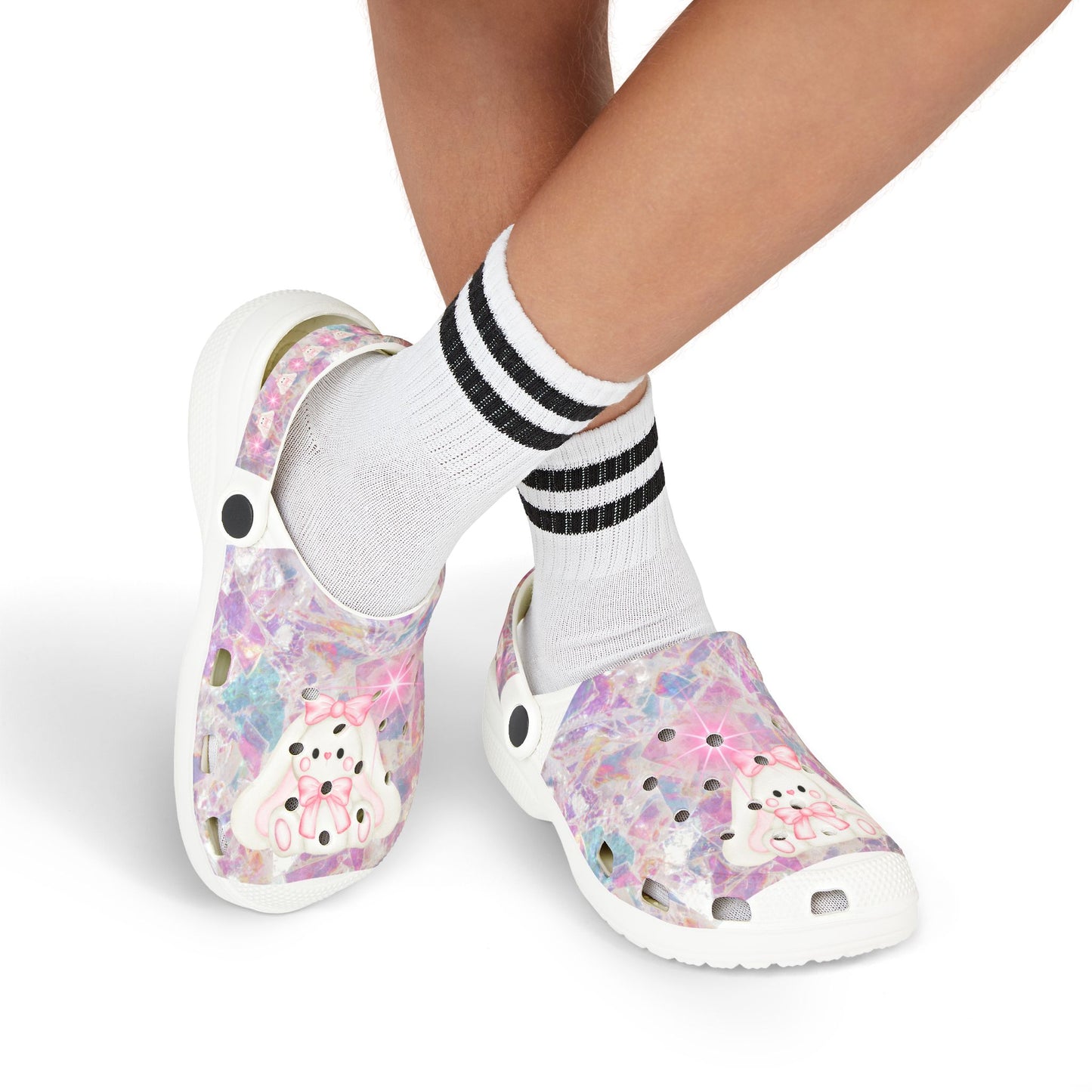 Cute Bunny Kid's EVA Foam Clogs (AOP) | Made to Order