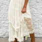 Lace Tiered Midi Skirt