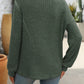 Full Size Decor Button Long Sleeve Ribbed T-Shirt