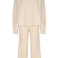 Round Neck Long Sleeve Top and Pants Set
