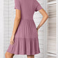 Round Neck Short Sleeve Mini Tee Dress