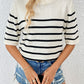 Striped Round Neck Half Sleeve Knit Top