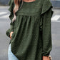 Ruffle Trim Balloon Sleeve Blouse