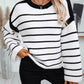 Striped Round Neck Long Sleeve Sweater