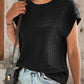 Textured Round Neck Short Sleeve Top