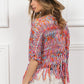 BiBi Open Front Fringed Crop Knit Cardigan - Brand BiBi