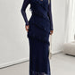 Devine Ruffled Surplice Long Sleeve Maxi Dress