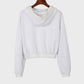 Perfee Drawstring Letter Long Sleeve Hoodie