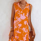 Printed Tie Neck Sleeveless Dress