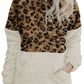 Color Block Half Zip Long Sleeve Fuzzy Sweatshirt