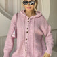 Drawstring Button Down Hooded Cardigan