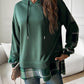 Devine Drawstring Plaid Long Sleeve Hoodie