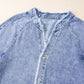 Raw Hem Button Down Long Sleeve Denim Dress
