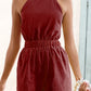 Halter Neck Tie Back Romper