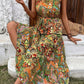 FULL SIZE Tied Slit Floral Sleeveless Dress