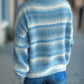 Gradient Round Neck Dropped Shoulder Sweater
