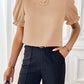 Round Neck Flounce Sleeve Blouse
