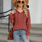 Half Button Long Sleeve Hooded Top