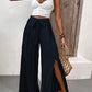 Tied Slit Wide Leg Pants