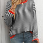 Mandy Striped Round Neck Long Sleeve Sweater