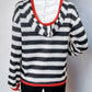 Perfee Contrast Striped Long Sleeve Hoodie