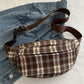 Plaid Adjustable Strap Crossbody Bag