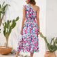 FULL SIZE Ruffled Printed One Shoulder Midi Dress