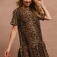 BiBi Tie Back Leopard Round Neck Short Sleeve Dress - Brand BiBi