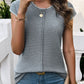 Round Neck Cap Sleeve Knit Top