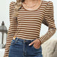 Full Size Striped Round Neck Long Sleeve T-Shirt