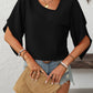 Mandy Ruffled Asymmetrical Neck Half Sleeve Blouse