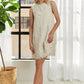 ADORA Applique Round Neck Sleeveless Shift Dress