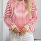 Mandy Striped Long Sleeve Hooded Knit Top