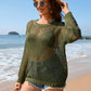 Heart Openwork Long Sleeve Cover-Up
