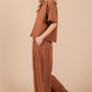 Ces Femme Half Button Half Sleeve Top and Pants Set